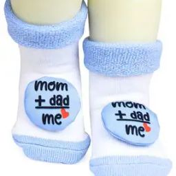 Text Applique Socks with Turn-Up Hem-picture-53