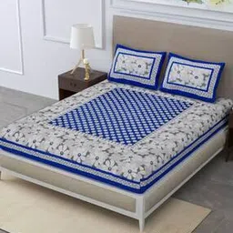 Printed Double Bedsheet With 2 Pillow Covers TC 120-150-image-96