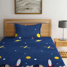 Cotton Blend Single Size Bedsheet with 1 Pillow Cover-45