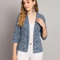 Chevrons Print Front-Open Shrug-0