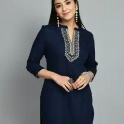 Women Yoke Embroidered Straight Tunic-image-12