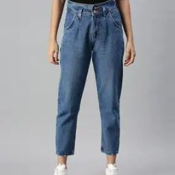 Solid Jeans with High Rise Waist-image-20