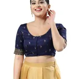 Women Embroidered Front-Open Blouse with Tie-Up Detail-picture-28