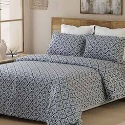 144 TC Printed King Size Bedsheet with Pillow Covers-18