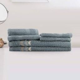 Set of 6 500 GSM Embroidered Cotton Towels-image-21
