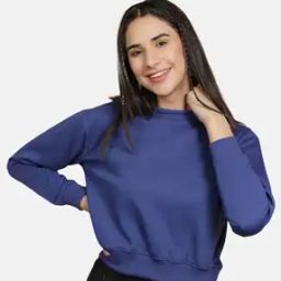 Crew-Neck Sweatshirt with Ribbed Hem-image-7