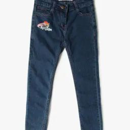 Girls Mid-Wash Low-Rise Regular Fit Jeans-image-21