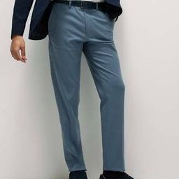 marks & spencer Men Slim Fit Flat-Front Smart Trousers-picture-1