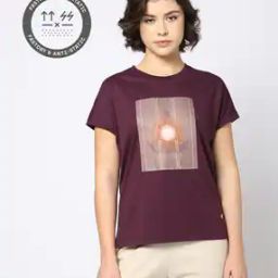 Women Graphic Yoga T-Shirt with Extended Shoulder-image-51