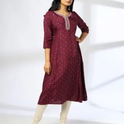 Women Embroidered Flared Kurta with Insert Pocket-image-31