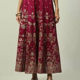 Women Floral Print Flared Skirt-image-53