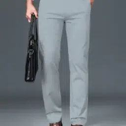 avanova Men Relaxed Fit Flat-Front Trousers-picture-49