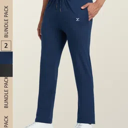 XYXX Men Pack Of 2 Grey Antimicrobial Cotton Modal Casual Lounge Pants with Zipper Pocket-image-34
