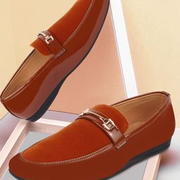 FAUSTO Men Tan Brown Solid Formal Loafer-picture-16