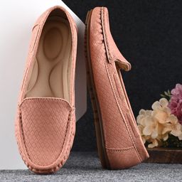 KARADDI Women Textured Round Toe Lightweight Loafers-image-27