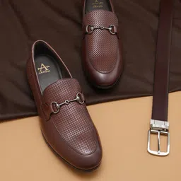 Arrow Men COPLAND Textured Leather Formal Horsebit Loafers-picture-7