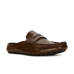 Bata Men Round Toe Open Back Penny Loafers-image-36