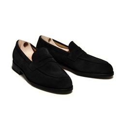 Wolvenmilano Men Suede Comfort Insole Penny Loafers-30