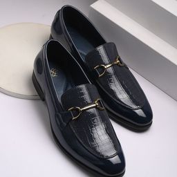 House of Pataudi Men Textured Slip On Formal Loafers-image-57