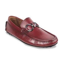 Metro Men Leather Comfort Insole Horsebit Driving Shoes-image-24