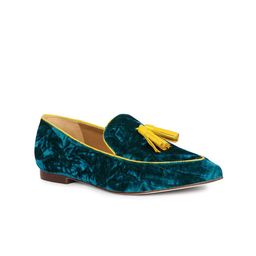 Saint G Women Pointed Toe Velvet Tassel Loafers-11