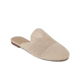 Forever Glam by Pantaloons Women Nude-Coloured Woven Design Mules-picture-34