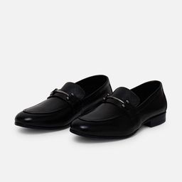 EZOK Men Textured Leather Antibacterial Horsebit Loafers-image-34