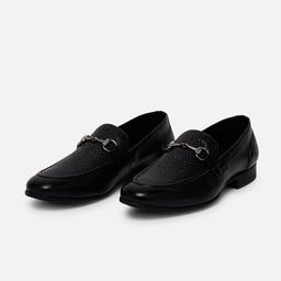 EZOK Men Textured Antibacterial Leather Formal Loafers-image-22