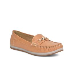 SALARIO Women Beige PU Horsebit Loafers-image-75