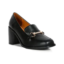 London Rag Buckled Block Heel Loafers-36