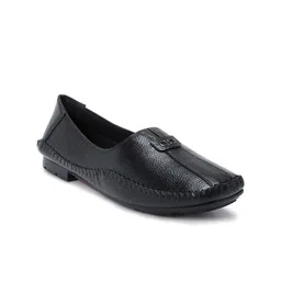 Zoom Shoes Women Round Toe Lightweight Leather Loafers-image-63