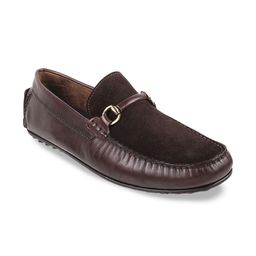 Metro Men Buckled Leather Horsebit Loafers-image-98