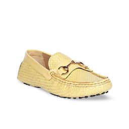 Saint G Women Textured Buckled Leather Driving Shoes-image-64