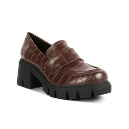 London Rag Women Textured Heeled Penny Loafers-92