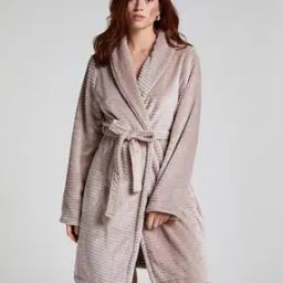 Women Ribbed Bath Robe with Tie-Up-image-83
