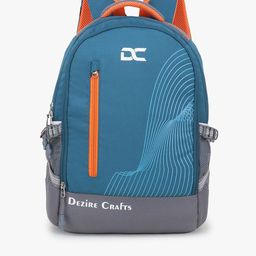 Dezire Crafts Unisex Green & Orange Brand Logo Backpack-image-38