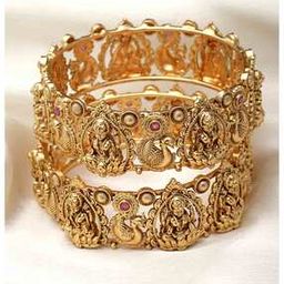 Set of 2 Gold-Plated Laxmi Mata Bangles-image-23