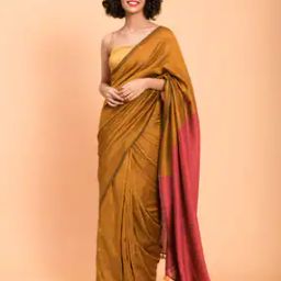   Colour-Block Saree with Tessels-image-68
