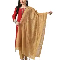 Women Embroidered Dupatta with Tassels-image-4