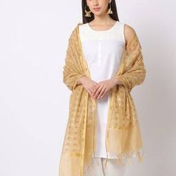 Foil Print Dupatta with Tassels-image-98