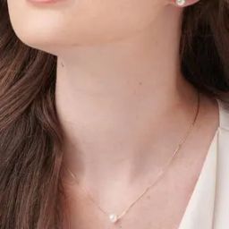 Gold-Plated Pearl Short Necklace-33
