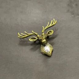 Men Gold-Plated Deer-Shaped Brooch-26