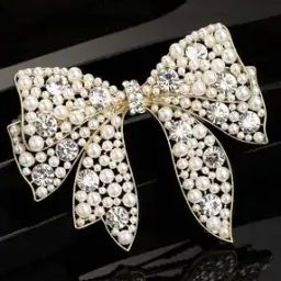 Pearl-Studded Alligator Bow Hair Clip-20