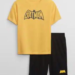 Batman Print T-Shirt & Shorts Set-image-37