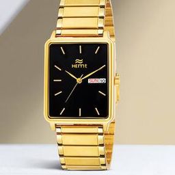 HM-GR213-BLK-GLD Men Rectangular-Dial Analogue Watch-image-9