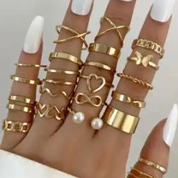 Set of 22 Gold-Plated Stackable Rings-image-15