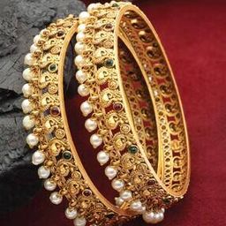 Set of 2 Women Stone-Studded Slip-On Bangles-image-54