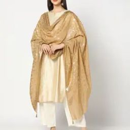 Women Foil Print Dupatta with Tassels-19