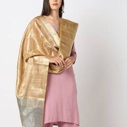 Women Floral Woven Dupatta with Tassels-image-98