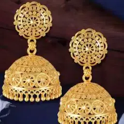 vighnaharta fashion jewellery Women Gold-Plated Jhumka Earrings-picture-49